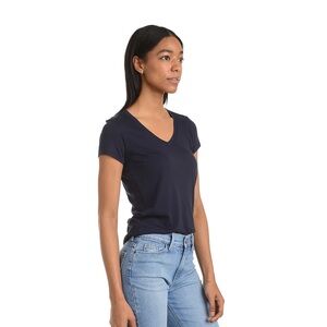 Mott & Bow Fitted V-Neck MARCY Tee Navy Size Medium